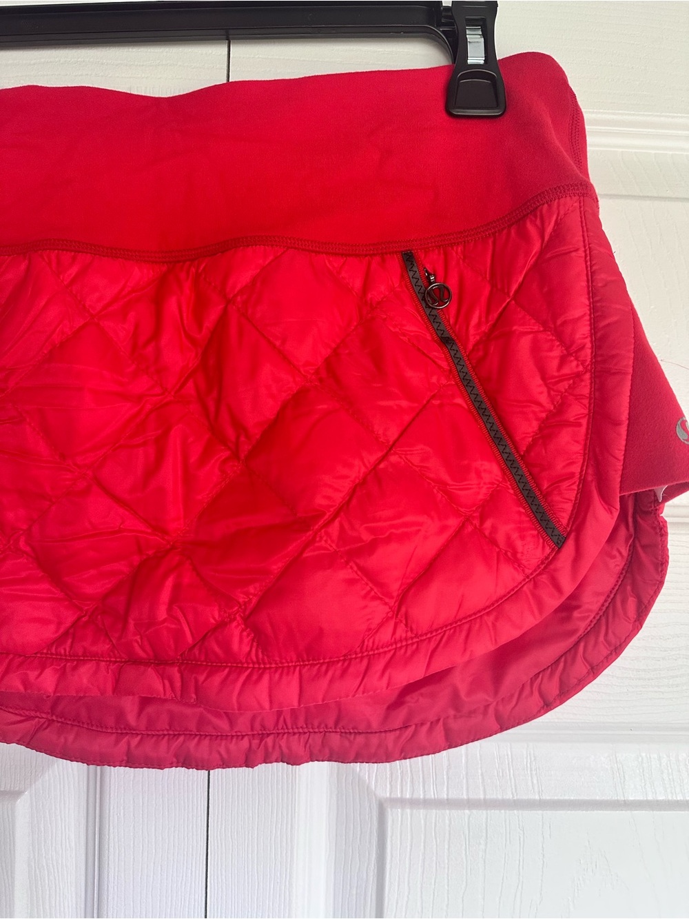 Red Lululemon Quilted Active Skirt with Zip Pockets - Picture 3 of 6